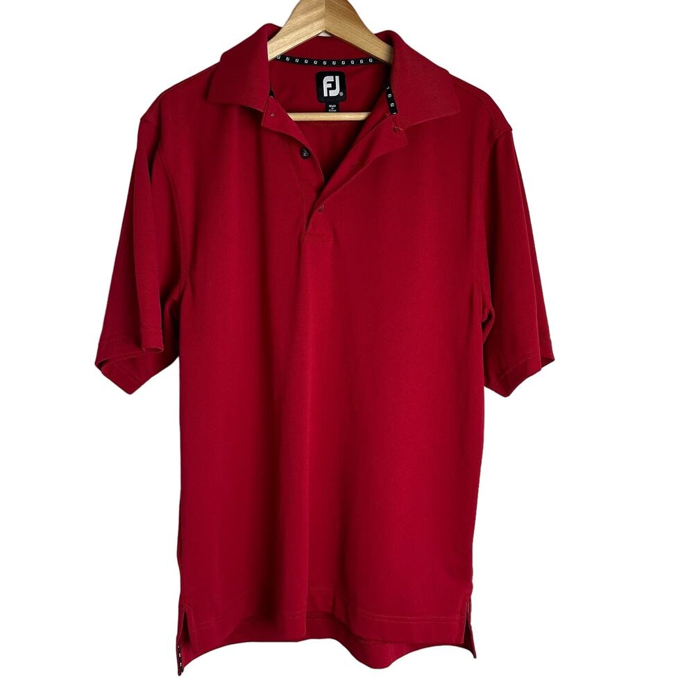 Footjoy Red Polo Golf Shirt Size‎ Medium Short Sleeve Pull Over